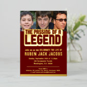 Übergabe der Legende Beerdigung dunkelrote Gedenkf Folieneinladung (Stehend vorne)