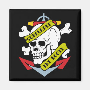 Übergabe des Hinterns Schädel Magnet