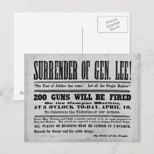 Übergabe des Lees Postkarte (Vorne/Hinten)