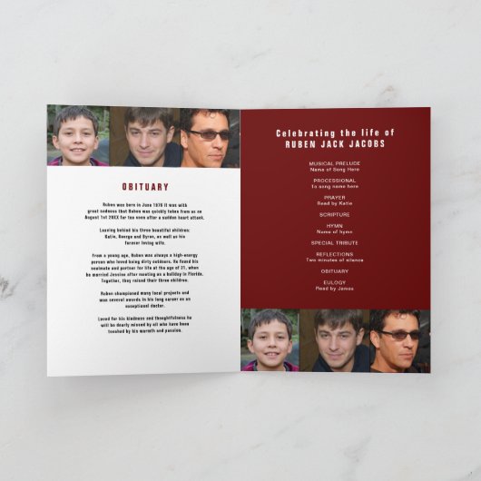 Übergabe einer Legende Beerdigung Dienstprogramm r Programm (Innenseite)