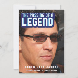 Übergabe einer Legende Beerdigung Foto blauer Gede Ankündigung