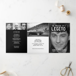 Übergabe einer Legende Beerdigung Service Mono 12 Dreifach-gefaltete Programmkarte