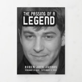 Übergabe einer Legende Beerdigung Service Mono 12  Dreifach-gefaltete Programmkarte (Cover)