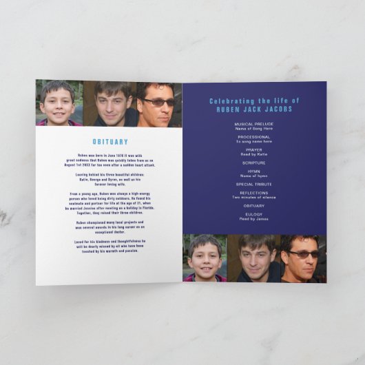 Übergabe einer Legende Beerdigung-Service-Programm Programm (Innenseite)