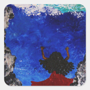 ‚Übergabe‘ Quadratischer Aufkleber