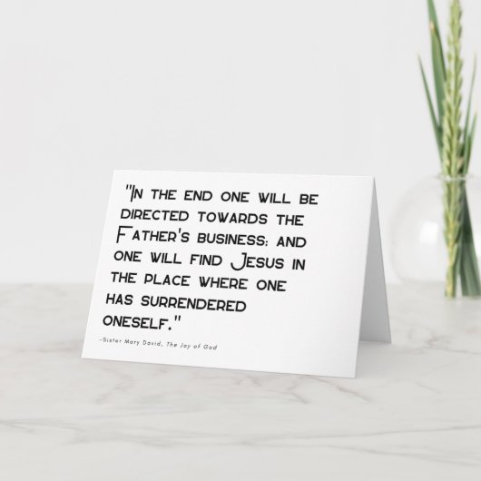 Übergabe und Frieden - religiöse Grußkarte Dankeskarte (Vorderseite)