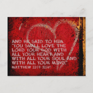 Übergabe von All Matthew 22:37 Foto Art Postkarte