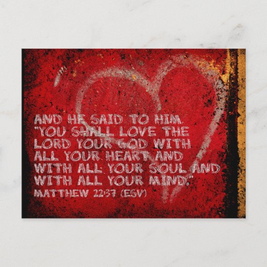 Übergabe von All Matthew 22:37 Foto Art Postkarte (Vorderseite)