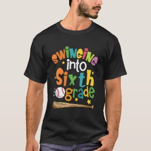 Übergang in den Baseballspieler der sechsten Klass T-Shirt