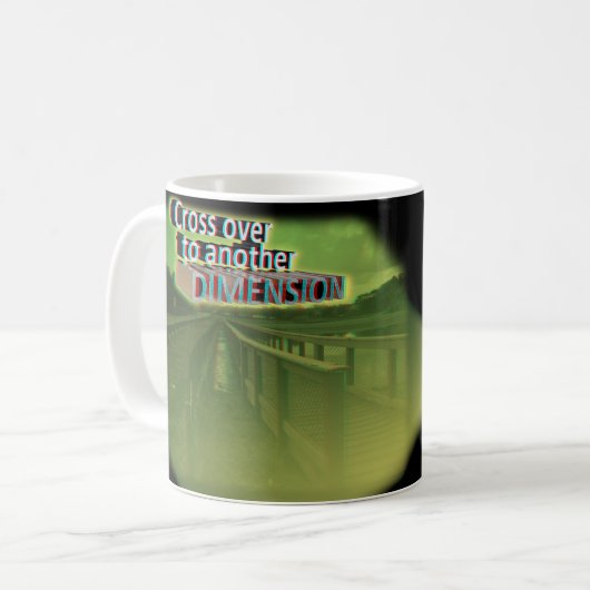 Übergang zu einer anderen Dimension 3D Kaffeetasse (Vorderseite Links)
