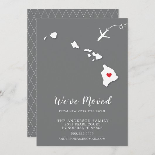 Übergang zur HAWAII-Ankündigung Einladung (Vorne/Hinten)