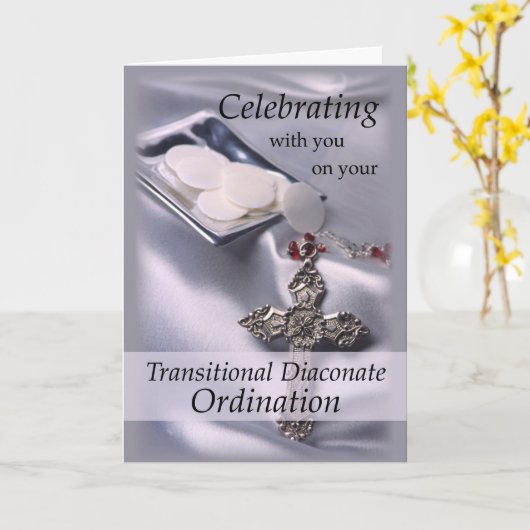 Übergangs-Diakonat-Ordination Glückwunsch Karte (Gelbe Blume)