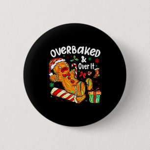 Übergaren und über es Lebkuchen Weihnachtsbacken Button