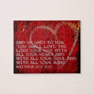 Übergeben aller Matthew-22:37 Scripture-Foto-Kuns Puzzle