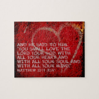 Übergeben aller Matthew-22:37 Scripture-Foto-Kunst Puzzle