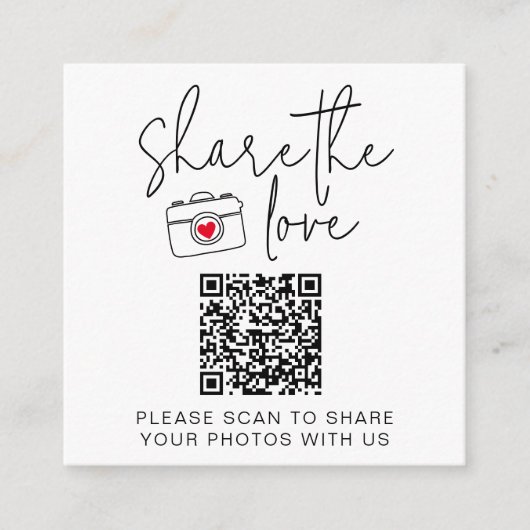 Übergeben der Liebe Scan QR Code-Hochzeitstabelle Begleitkarte (Vorderseite)