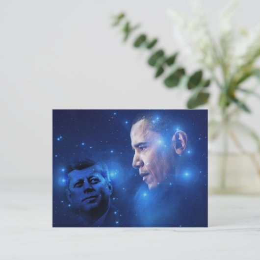 Übergeben der Torch, John F. Kennedy Barack Obama Postkarte (Stehend Vorderseite)