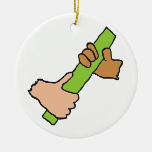 Übergeben des Batons Keramik Ornament