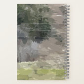 Übergeben des grünen Spiral-Notebooks Notizblock (Rückseite)