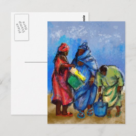 Übergeben des Worts Postkarte (Vorne/Hinten)