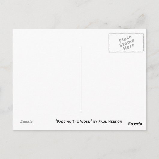 Übergeben des Worts Postkarte (Rückseite)