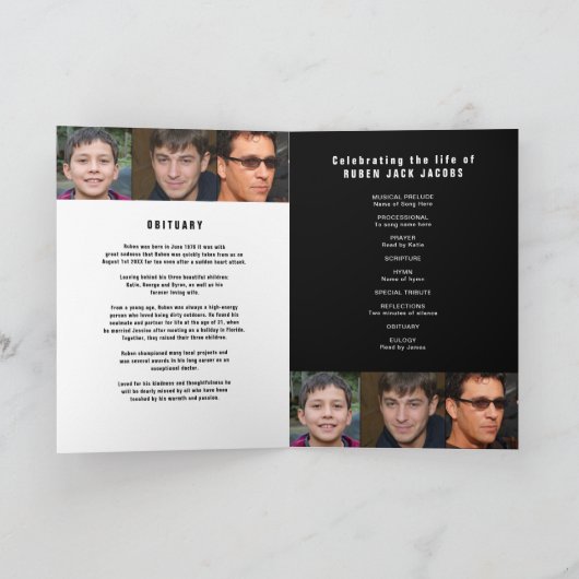 Übergeben einer Legende Beerdigung-Service-Program Programm (Innenseite)