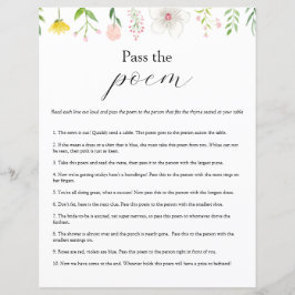 Übergeben Sie das Gedicht-Brautparty