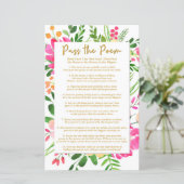 Übergeben Sie das Gedicht Duwer Game, Brautparty G (Stehend Vorderseite)