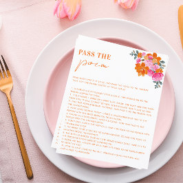 Übergeben Sie das Gedicht Pink Floral Brautparty G