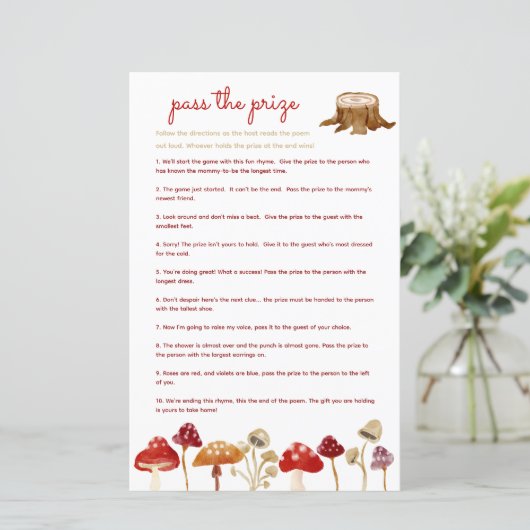 Übergeben Sie das preisgekrönte Baby-Duschspiel Wo (Stehend Vorderseite)