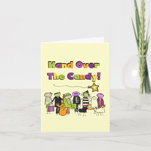 Übergeben Sie die kandy Halloween-Hemden und Gesch Karte (Vorderseite)