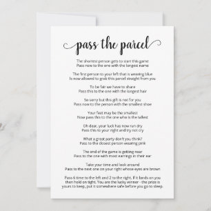 Übergeben Sie die Parcel Party Game Card Einladung