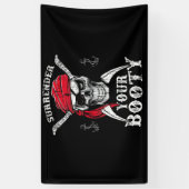 Übergeben Sie Ihren Hintern Pirate Skull Funny Jol Banner (Vertikal)
