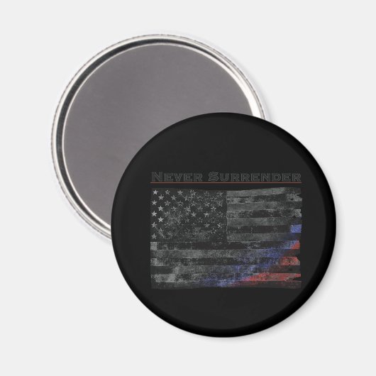 Übergeben Sie nie die schwarze amerikanische Flagg Magnet (Vorderseite/Rückseite)