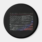 Übergeben Sie nie die schwarze amerikanische Flagg Magnet (Vorne)