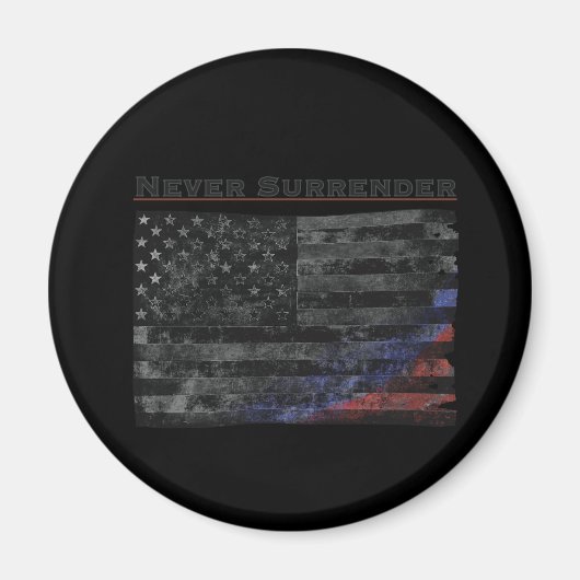 Übergeben Sie nie die schwarze amerikanische Flagg Magnet (Vorne)