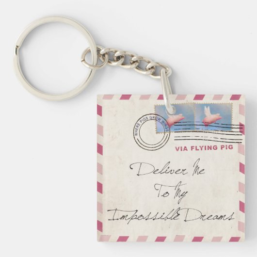 Übergeben Sie sich per Flying Pig Schlüsselanhänger (Vorderseite)
