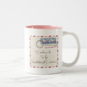 Übergeben Sie sich per Flying Pig Zweifarbige Tasse