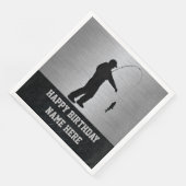 Übergepeitschte Fischerei zum Geburtstag von Napki Serviette (Ecke)