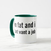 Übergewicht und Unterbeschäftigte Tasse (Vorderseite Links)