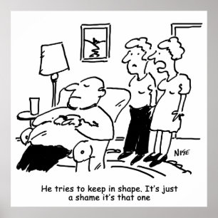 Übergewicht Untauglich Übergewichtige Mann versuch Poster