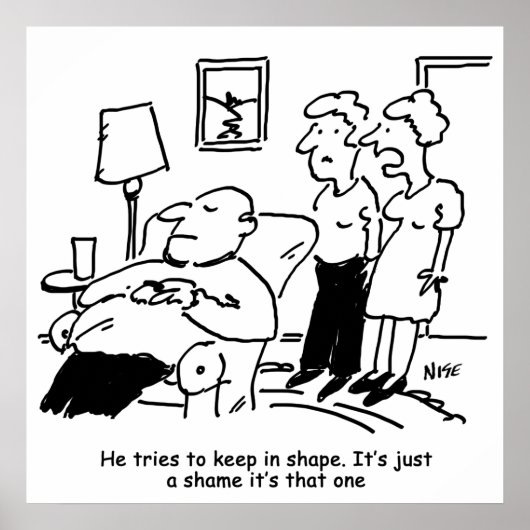 Übergewicht Untauglich Übergewichtige Mann versuch Poster (Vorne)