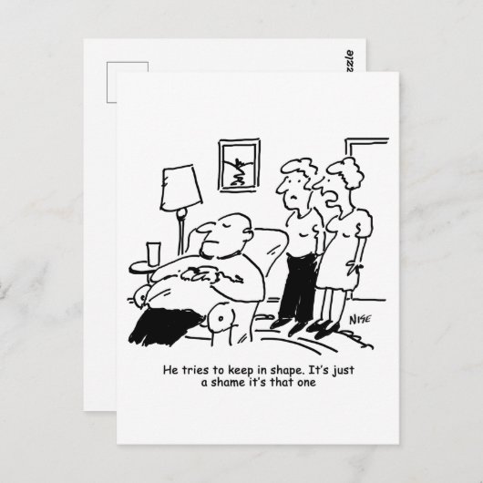 Übergewicht Untauglich Übergewichtige Mann versuch Postkarte (Vorne/Hinten)