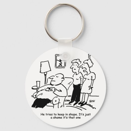Übergewicht Untauglich Übergewichtige Mann versuch Schlüsselanhänger (Vorderseite)