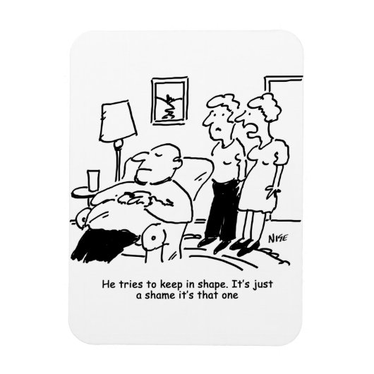 Übergewichtig Untauglich Übergewichtiger Mann Beha Magnet (Vertikal)