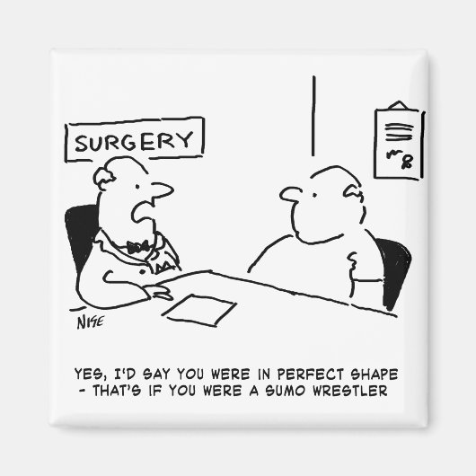 Übergewichtsstörung Sumo Cartoon Magnet (Vorne)