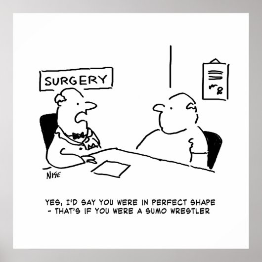 Übergewichtsstörung Sumo Cartoon Poster (Vorne)