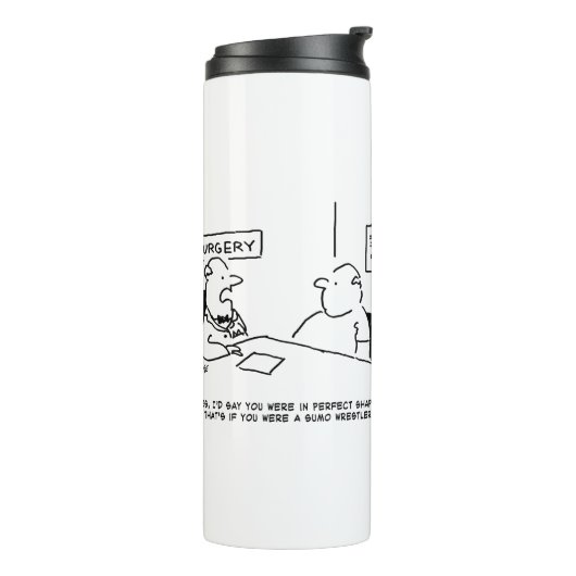 Übergewichtsstörung Sumo Cartoon Thermosbecher (Nach links gedreht)