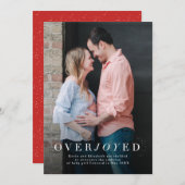 Überglückte vertikale Foto-Schwangerschaft Feiertagskarte (Vorne/Hinten)