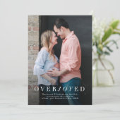 Überglückte vertikale Foto-Schwangerschaft Feiertagskarte (Stehend Vorderseite)